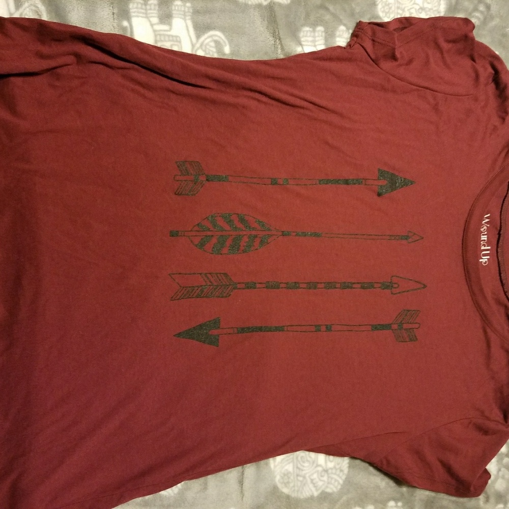 Red tshirt with arrow design